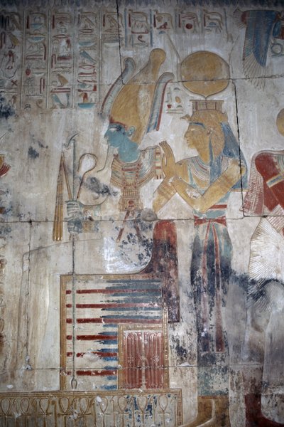 Malowany relief, kaplica Ozyrysa, świątynia Setiego I autorstwa Egyptian 19th Dynasty