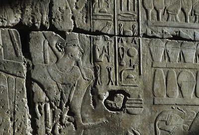 Relief, Amunin temppeli, Luxor, muinainen Thebes (UNESCO:n maailmanperintöluettelo puolalainen autorstwa Egyptian 19th Dynasty