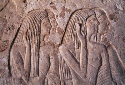 Relief przedstawiający grupę kobiet, grobowiec Letycji, Sakkara, Egipt, cywilizacja egipska, Nowe Państwo, XIX dynastia autorstwa Egyptian 19th Dynasty