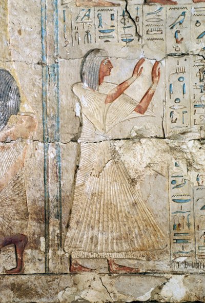 Relief z grobowca Netcherouymesa, wysokiego urzędnika Ramzesa II, 2475 p.n.e., Sakkara, cywilizacja egipska, Nowe Państwo, dynastia XIX autorstwa Egyptian 19th Dynasty