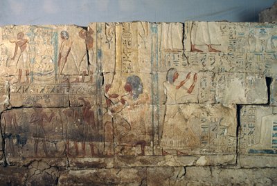 Relief z grobowca Netcherouymesa, wysokiego urzędnika Ramzesa II, Sakkara, Egipt, cywilizacja egipska, Nowe Państwo, dynastia XIX autorstwa Egyptian 19th Dynasty