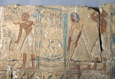 Relief z grobowca Netcherouymesa, wysokiego urzędnika Ramzesa II, Sakkara, Egipt, cywilizacja egipska, Nowe Państwo, dynastia XIX autorstwa Egyptian 19th Dynasty
