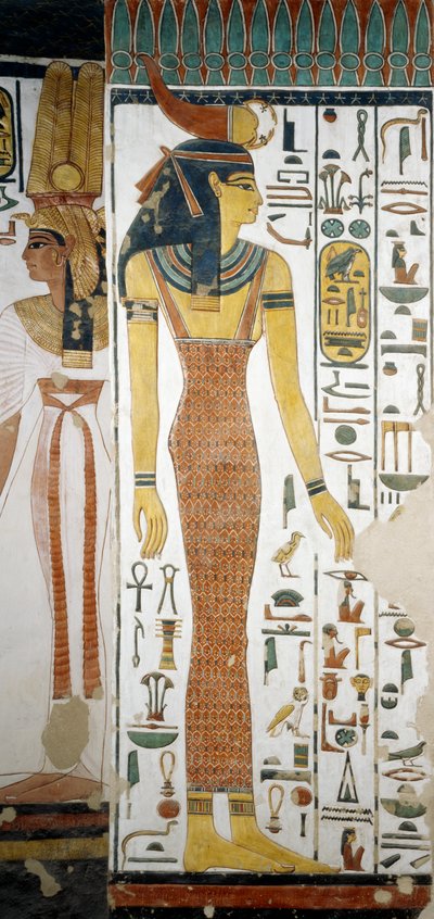 Selqet, fragment fresków w komorze grobowej Nefertari, Dolina Królowych, Luksor, Teby (Lista Światowego Dziedzictwa UNESCO autorstwa Egyptian 19th Dynasty