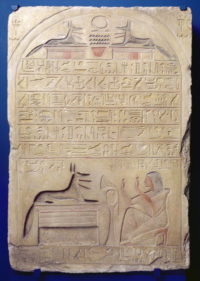 Stela generała Kasy, Nowe Królestwo, c.1294-c.1279 pne (malowany wapień) autorstwa Egyptian 19th Dynasty