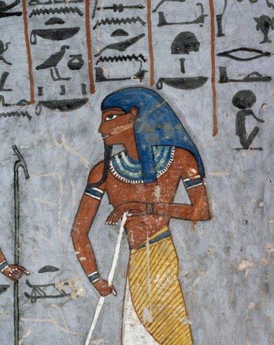 Bóg Atum, fresk, komora grobowa, Grób Ramzesa I (KV16), Dolina Królów, Teby (Lista Światowego Dziedzictwa UNESCO autorstwa Egyptian 19th Dynasty