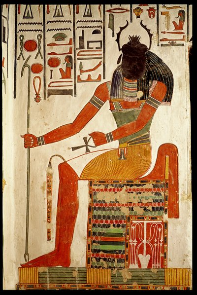 Bóg Khepri z grobowca Nefertari, Nowe Królestwo (malarstwo ścienne) autorstwa Egyptian 19th Dynasty