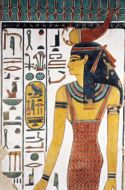 Bogini Selkis, fresk, wejście do przedsionka, Grobowiec Nefertari (QV66), Dolina Królowych, Teby (Lista Światowego Dziedzictwa UNESCO autorstwa Egyptian 19th Dynasty