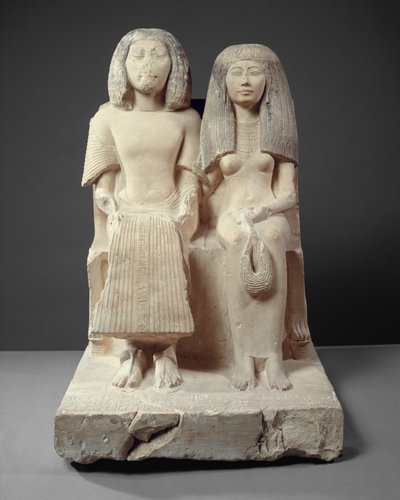 Yuny i jego żona Renenutet, ok. 1280 pne (malowany wapień) autorstwa Egyptian 19th Dynasty