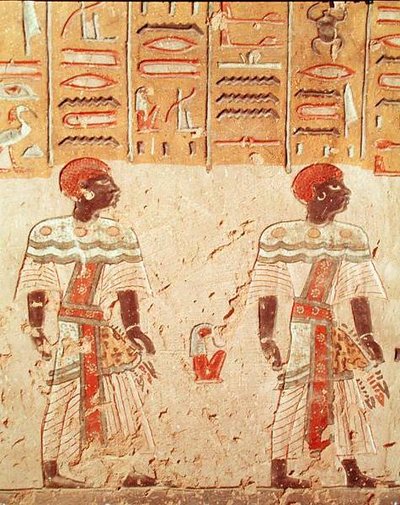 Nubijczycy, z grobu Ramzesa III (ok.1184-1153 pne) Nowe Królestwo autorstwa Egyptian 20th Dynasty