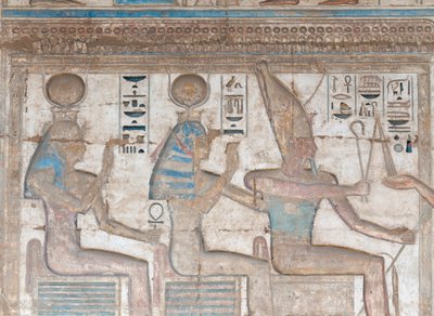 Namalowany reliefowy obraz na ścianie autorstwa Egyptian 20th Dynasty