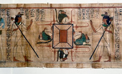 Egipski antyk: Jezioro ognia do piekła. Papirus z Księgi Umarłych. Papirus XXI dynastii autorstwa Egyptian 21st Dynasty
