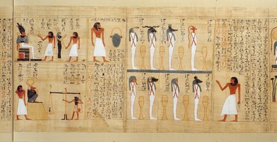 Mitologiczny papirus Imenemsaufa, trzeci okres pośredni, ok. 1000 pne (papirus malowany) (szczegół) autorstwa Egyptian 21st Dynasty