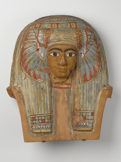 Twarz z drewnianej pokrywy trumny, ok. 945-715 pne (drewno z zaprawą i farbą) autorstwa Egyptian 22nd Dynasty