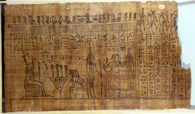 Księga Umarłych: egipski hieroglif na papirusie 22. dynastii. IX wiek p.n.e. Turyn, Muzeum Egipskie. autorstwa Egyptian 22nd Dynasty