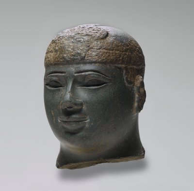 Głowa władcy kuszyckiego, ok. 716-02 pne (zielony łupek) autorstwa Egyptian 25th Dynasty