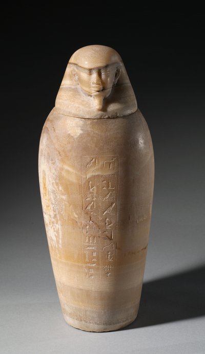 Słój kanopski z głową mężczyzny, 664-525 p.n.e. autorstwa Egyptian 26th Dynasty