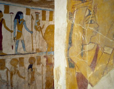 Malowidła ścienne z grobowca Pa Nentwy, Oaza Bahariya, Giza, Egipt Cywilizacja egipska, 26. dynastia, 663-525 p.n.e. autorstwa Egyptian 26th Dynasty