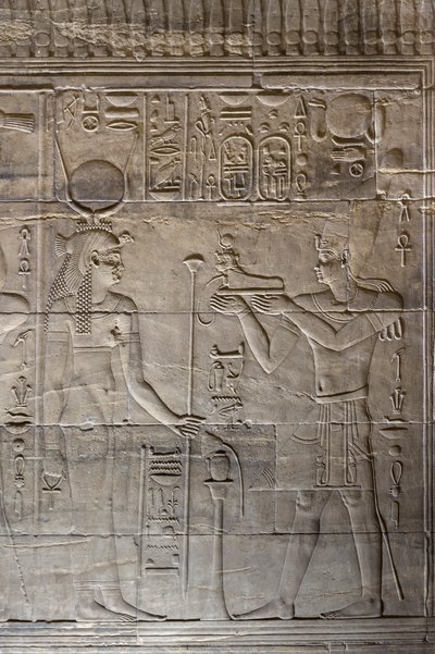 Płaskorzeźby w wewnętrznym sanktuarium, świątynia Philae, Asuan, Egipt autorstwa Egyptian 30th Dynasty
