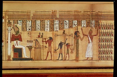 Wyrok Ozyrysa, fragment z Księgi Umarłych, Epoka Późna (papirus) autorstwa Egyptian 30th Dynasty