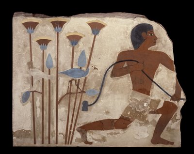 Bird Snaring, płaskorzeźba z grobowca Nefermaat, Stare Państwo, ok. 2620 pne (malowana stiukowa płaskorzeźba) autorstwa Egyptian 4th Dynasty