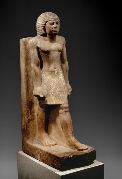 Postać krocząca, c. 2575-2465 p.n.e. (malowany kwarcyt) autorstwa Egyptian 4th Dynasty