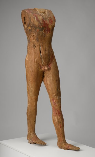 Figura mężczyzny, ok. 2494-2345 pne (drewno ze śladami zaprawy i farby) autorstwa Egyptian 5th Dynasty