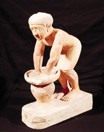 Model mężczyzny warzącego piwo, z Sakkary, Stare Królestwo autorstwa Egyptian 5th Dynasty