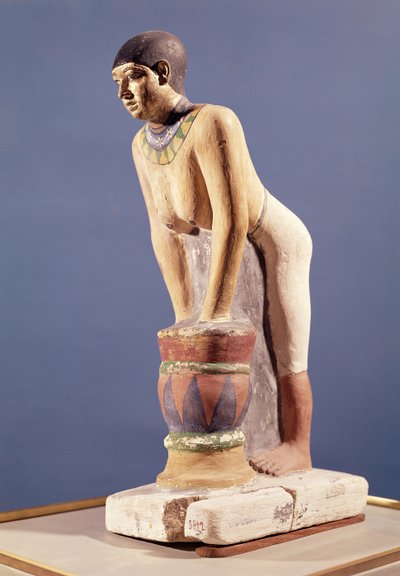 Model kobiety warzącej piwo, Stare Królestwo (kamień polichromowany) autorstwa Egyptian 5th Dynasty