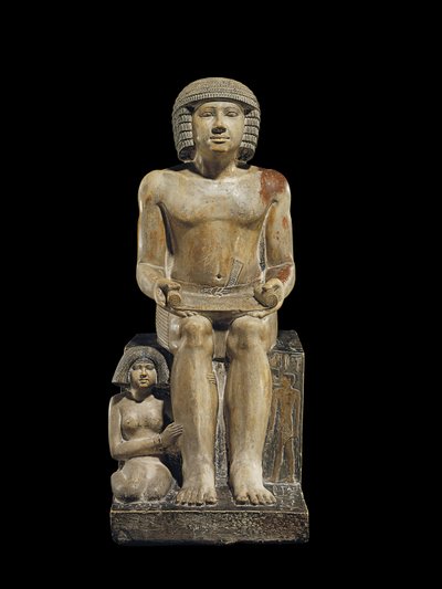 Posąg inspektora skrybów Sekhemki, ok. 2400-2300 p.n.e. autorstwa Egyptian 5th Dynasty
