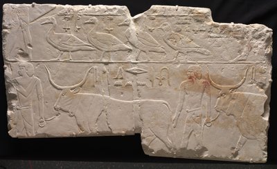 Ulga mężczyzn przynoszących ptaki i bydło, ok. 2311-2281 p.n.e. autorstwa Egyptian 6th Dynasty