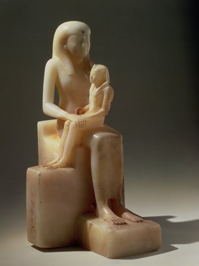 Pepy II i jego matka królowa Meryreankhnes, prawdopodobnie z Sakkary, Stare Królestwo (kalcyt) autorstwa Egyptian 6th Dynasty Egyptian 6th Dynasty