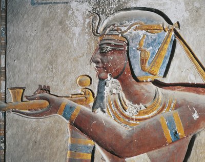 Египет, Эртний Тебес, Хаадын хөндий, Рамзес VIpoli-ийн булш дээрх фараоны будсан рельеф autorstwa Egyptian Egyptian