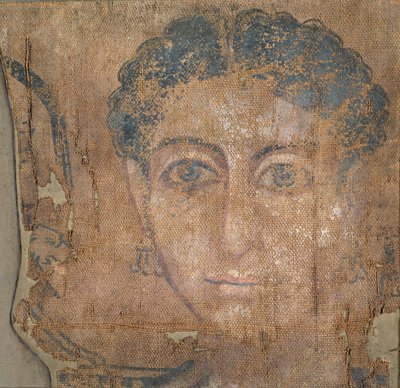 Głowa młodej kobiety, ok. 100-300 (tempera na płótnie) autorstwa Egyptian Egyptian