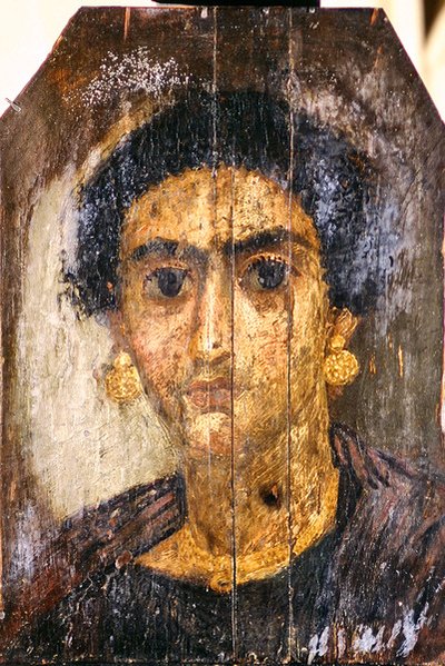 Portret kobiety, ok. 100-300 r. (enkaustyka na desce) autorstwa Egyptian Egyptian