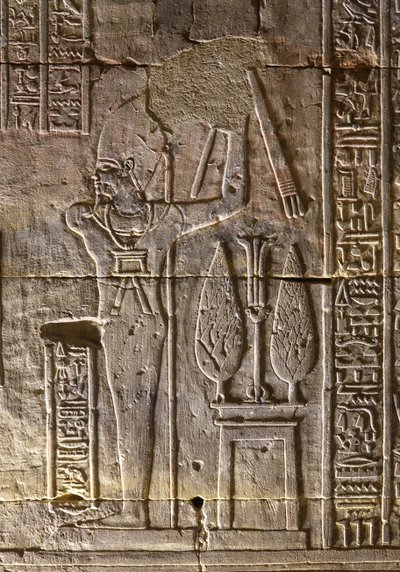 Faraon i jego atrybuty, świątynia Horusa w Edfu autorstwa Egyptian Egyptian