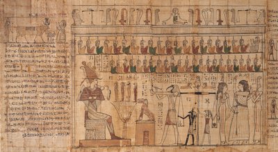 Księga umarłych Cechona, szczegół, ważenie dusz (psychostaza), -664 do -332 (papirus) autorstwa Egyptian Egyptian