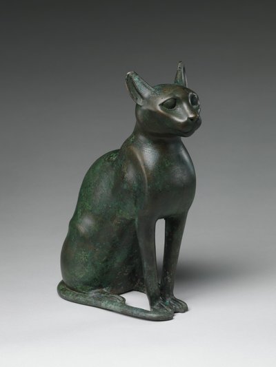 Statuetka Kota przeznaczona dla zmumifikowanego kota, 332-30 p.n.e. (brąz ołowiowy) autorstwa Egyptian Ptolemaic Period