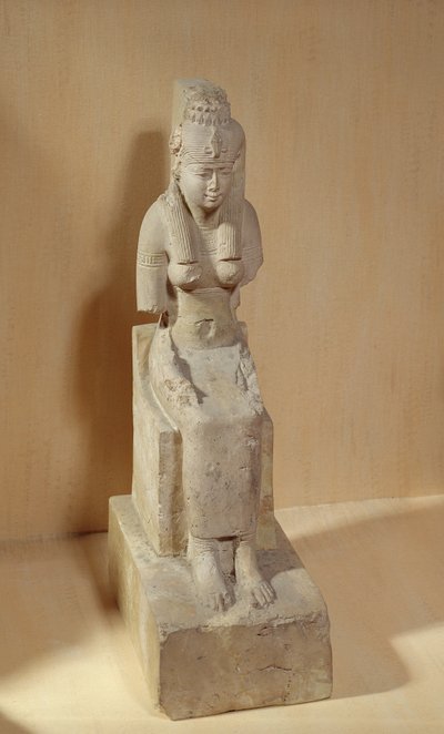 Posąg Bogini Rattawy z Medamud (wapień) autorstwa Egyptian Ptolemaic Period