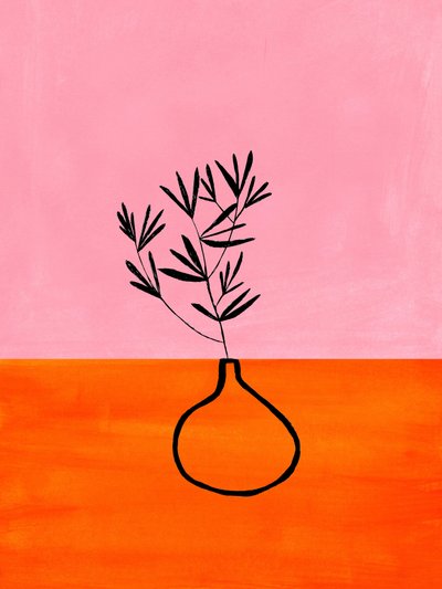 Roślina w żywych odcieniach różowo-pomarańczowych autorstwa Ejaaz Haniff