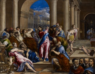 Chrystus wyprowadza wymieniających pieniądze ze świątyni, ok. 1570 (olej na płótnie) autorstwa El Greco