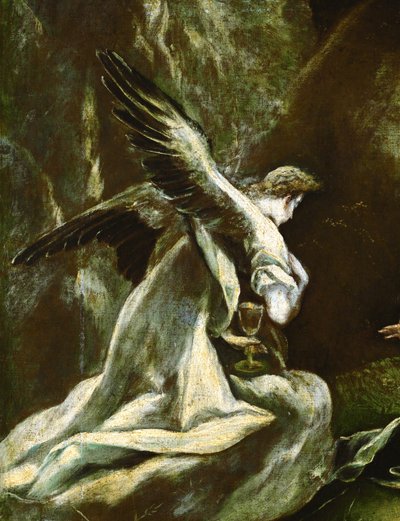 Agonia w ogrodzie: anioł (obraz na płótnie) autorstwa El (1541-1614) Greco