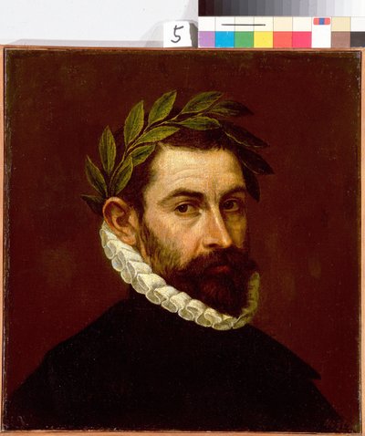 ""Portret poety Alonso de Ercilla y Zuniga (1533-1594)"" Obraz Domenikosa Theotokopoulosa znanego jako El Greco (1540-1614) 1576-1578 Wymiary 44,3x41,5 cm Sankt Petersburg Ermitaż autorstwa El Greco
