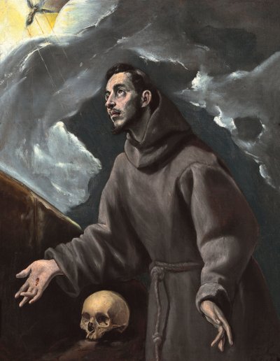 Św. Franciszek otrzymujący stygmaty przez El Greco, Dominico (1541-1614). olej na płótnie autorstwa El Greco