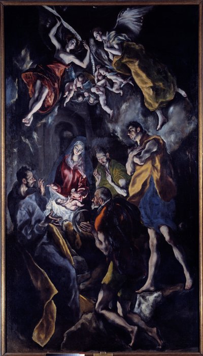 Adoracja pasterzy Obraz Domenikos Theotokopoulosa Dit El Greco (1540-1614) autorstwa El Greco