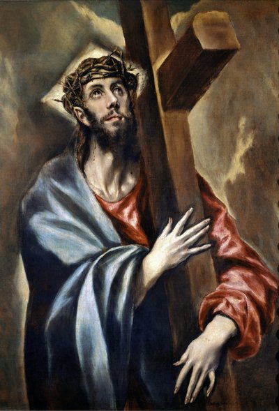Droga na Kalwarię, fragment Chrystusa niosącego krzyż (olej na płótnie) autorstwa El Greco