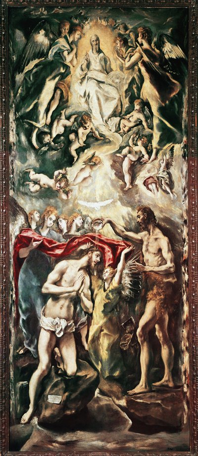Chrzest Chrystusa (olej na płótnie) autorstwa El Greco