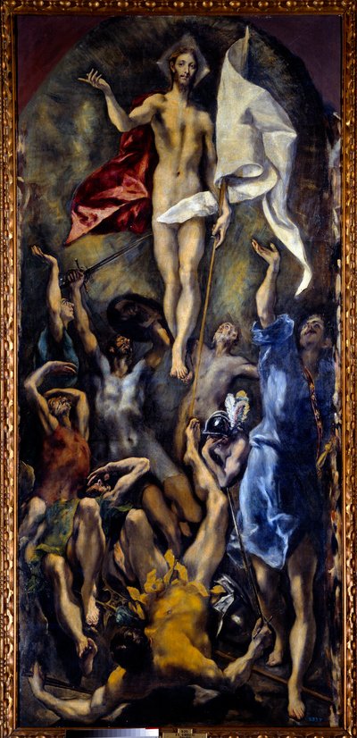 Zmartwychwstanie Chrystusa. Obraz Domenikos Theotokopoulosa Dit El Greco (1540-1614) autorstwa El Greco
