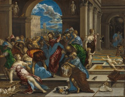 Chrystus oczyszczający świątynię, prawdopodobnie przed 1570 rokiem. autorstwa El Greco