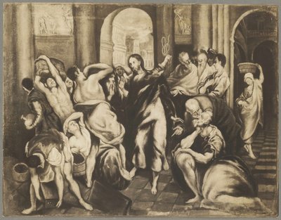 Chrystus wypędzający handlarzy pieniędzmi ze świątyni autorstwa El Greco