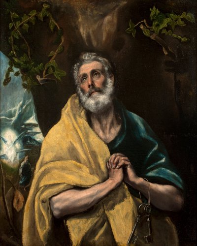 hiszpański: Las lágrimas San Pedro lub San Pedro en lágrimas Święty Piotr we łzach autorstwa El Greco